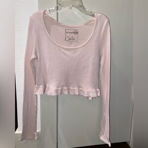 Pink Ruffled Free People Top